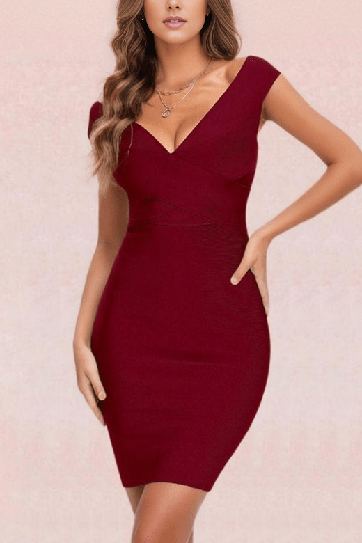 Ash Bandage Dress - Red Wine