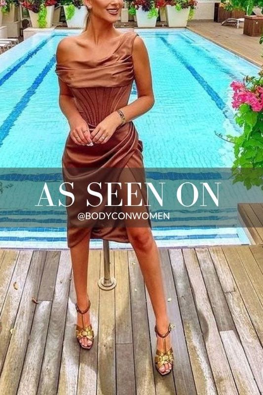 Ava Bodycon Dress - Tan Brown