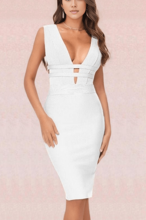 Bay Bandage Dress - Pearl White