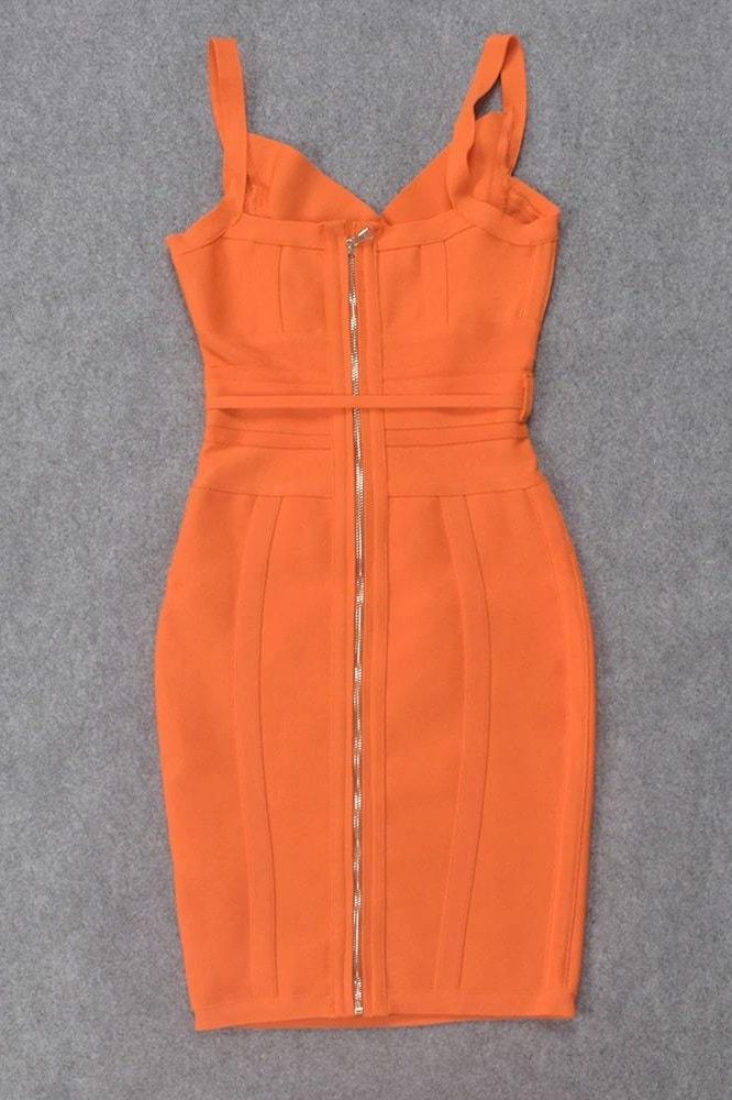 Bek Bandage Dress - Apricot Orange