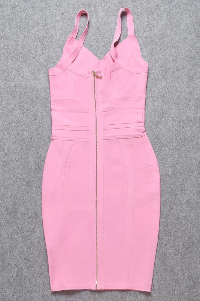 Bek Bandage Dress - Blush Pink