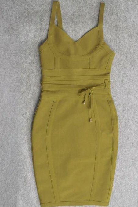 Bek Bandage Dress - Olive Green