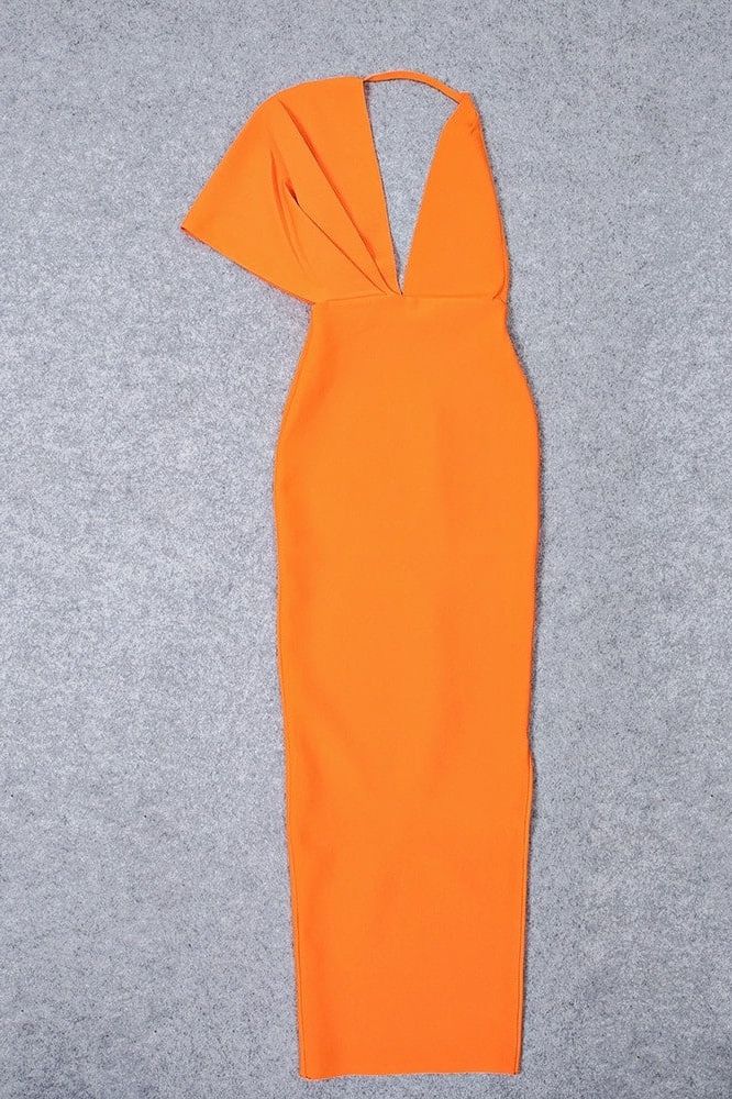 Blake Bandage Maxi Dress - Apricot Orange