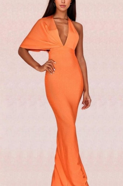 Blake Bandage Maxi Dress - Apricot Orange