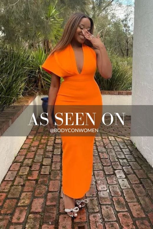 Blake Bandage Maxi Dress - Apricot Orange