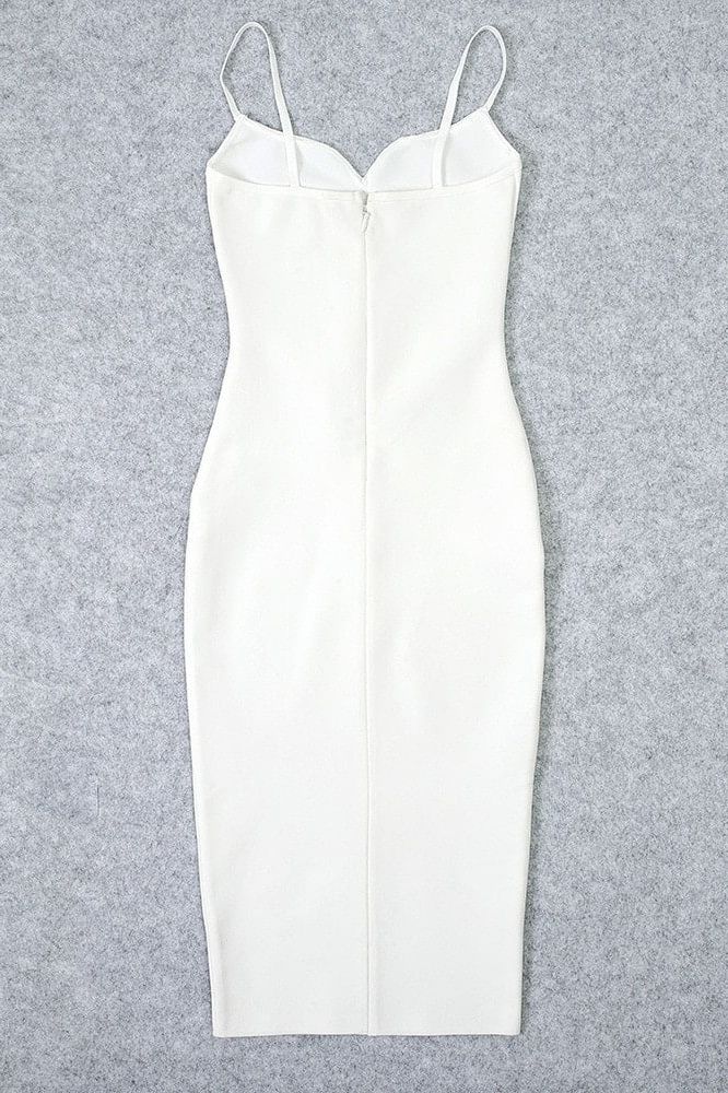 Blanche Bandage Midi Dress - Pearl White