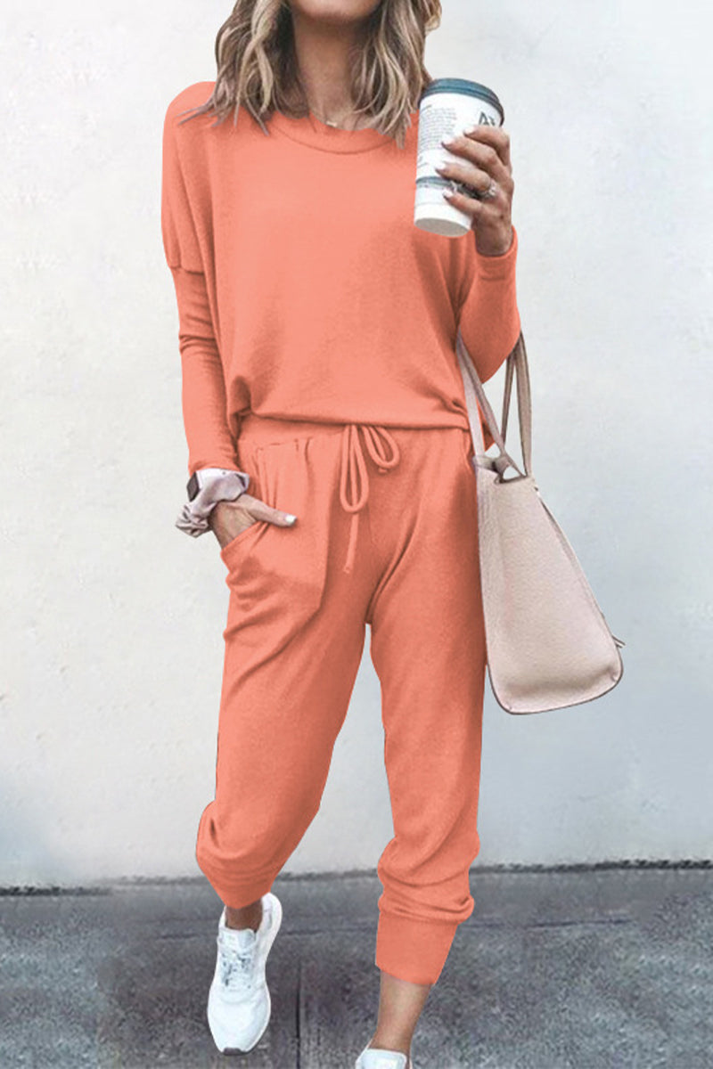 Loose Solid Color Long-sleeved Casual Suit