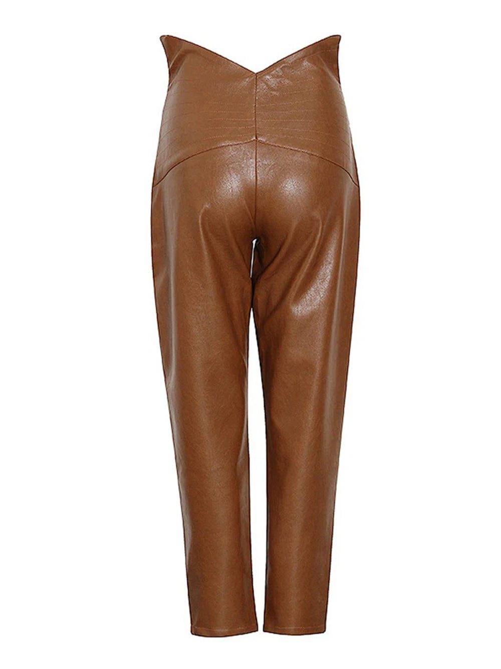 Cailyn Casual Spliced PU Leather Pant