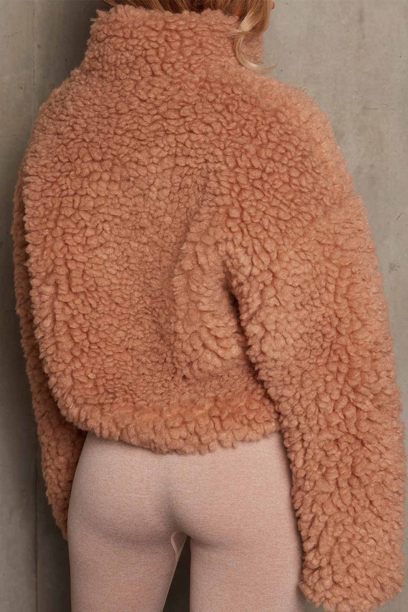 Long Sleeve Plush Zip Up Jacket