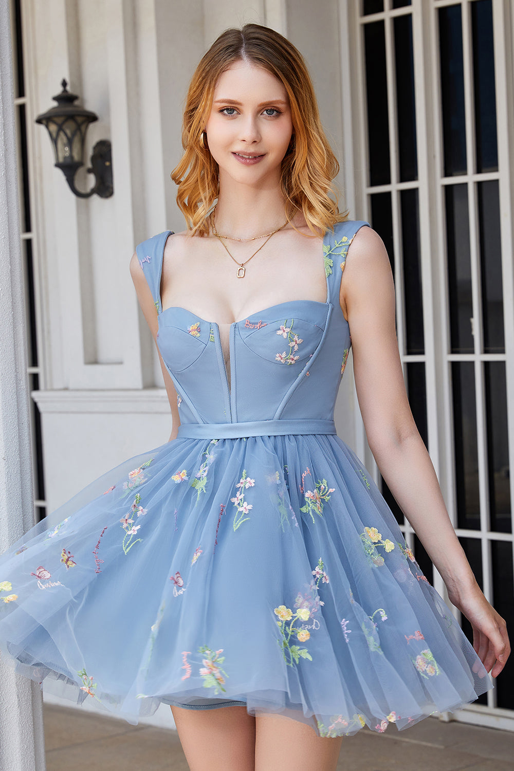 Purple Homecoming Dress Corset A-Line EmbroideRed Homecoming Dress Short Prom Dress