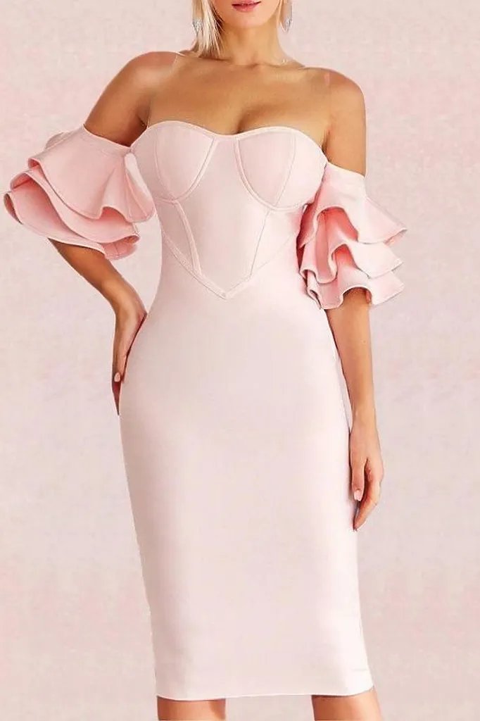 Charlie Bandage Dress - Dusty Pink