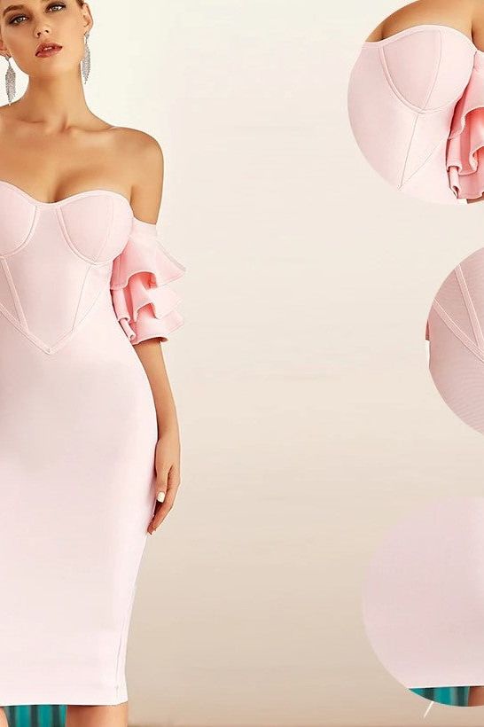 Charlie Bandage Dress - Dusty Pink