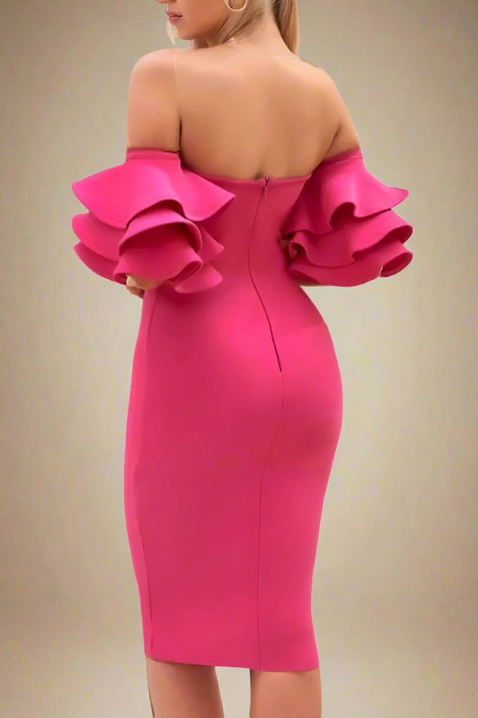 Charlie Bandage Dress - Hot Pink