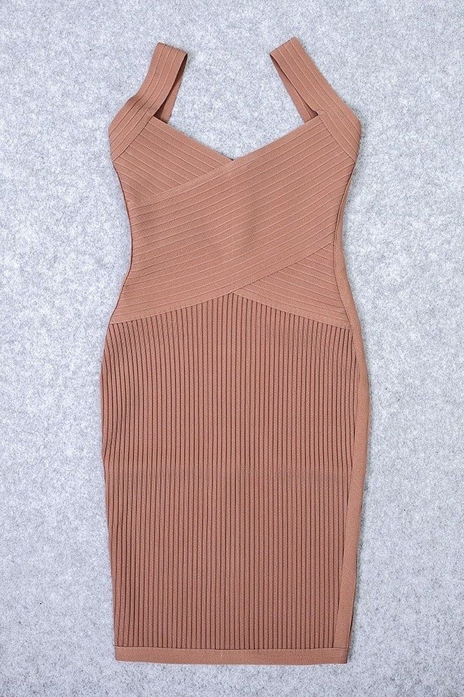 Ciara Bandage Dress -  Tan Brown