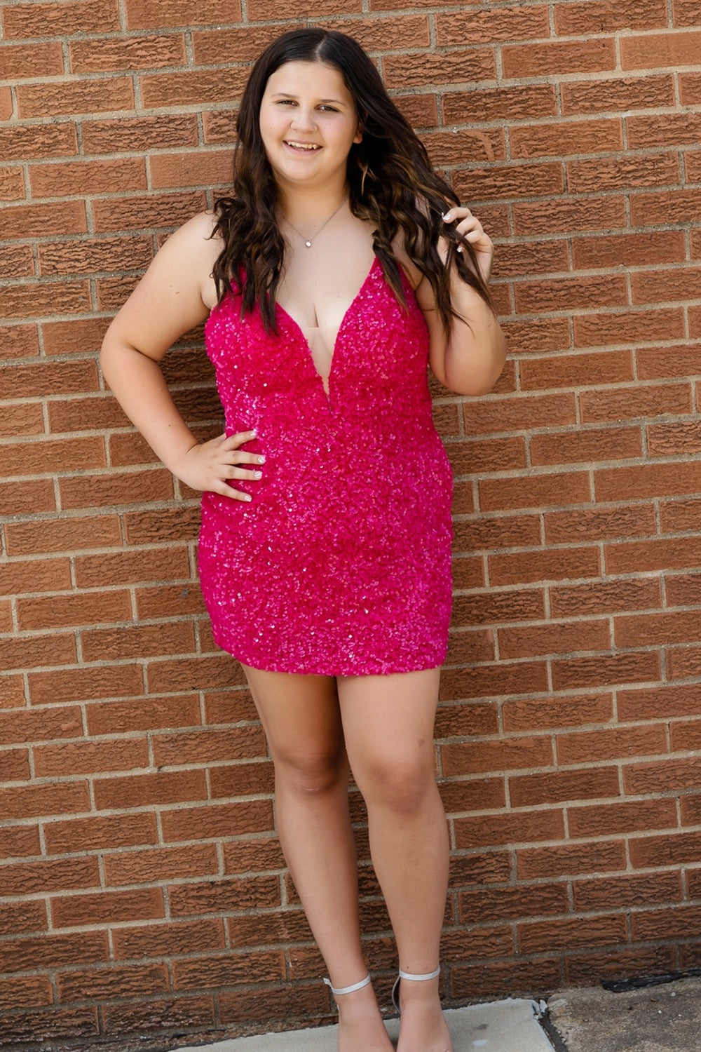 Red Homecoming Dress Sequin Sleeveless Tight Short Prom Dress