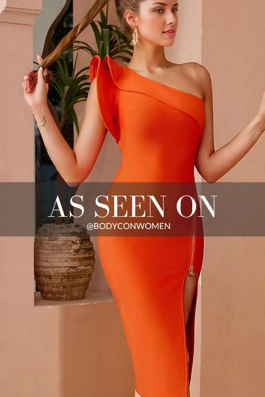 Daphne Bodycon Dress - Apricot Orange