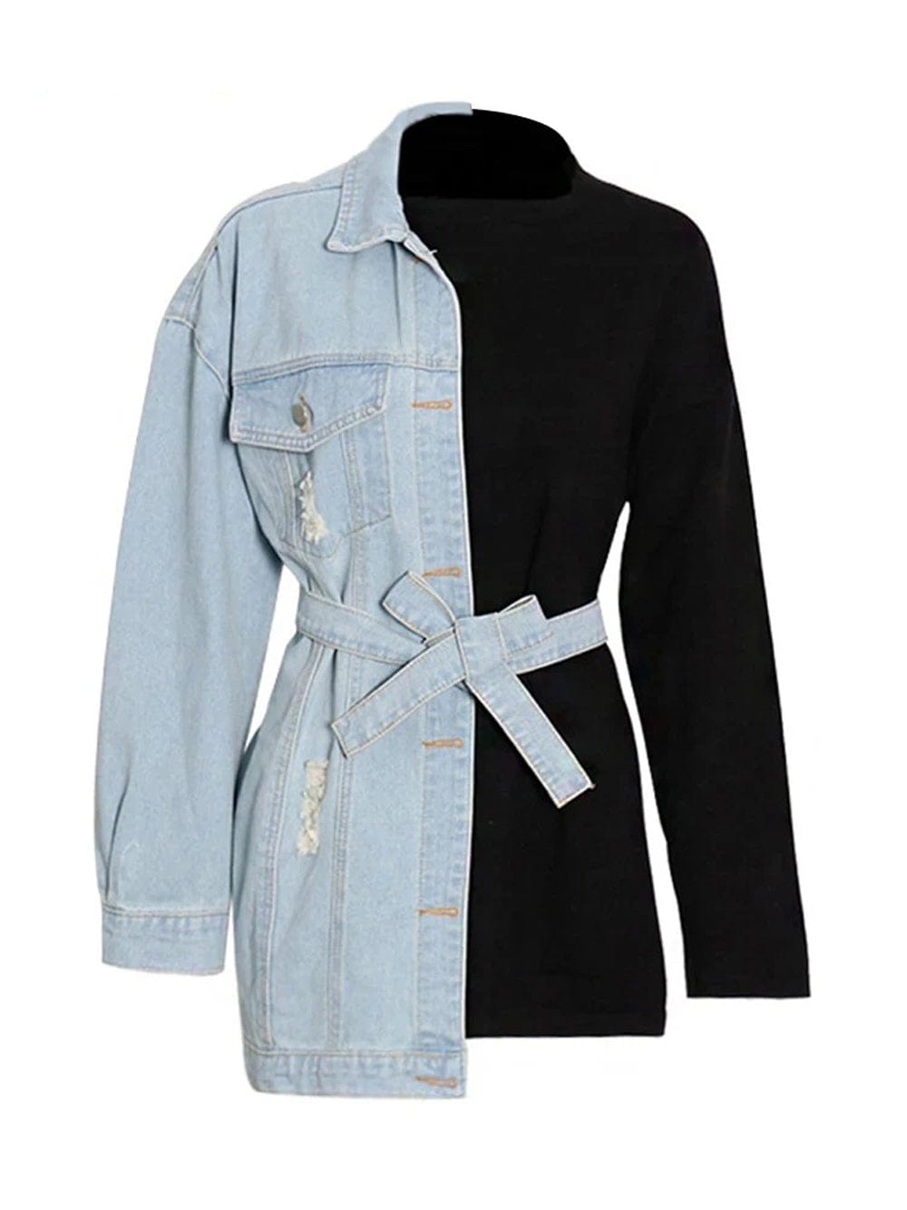 Debbie Streetwear Spliced Denim Jacket