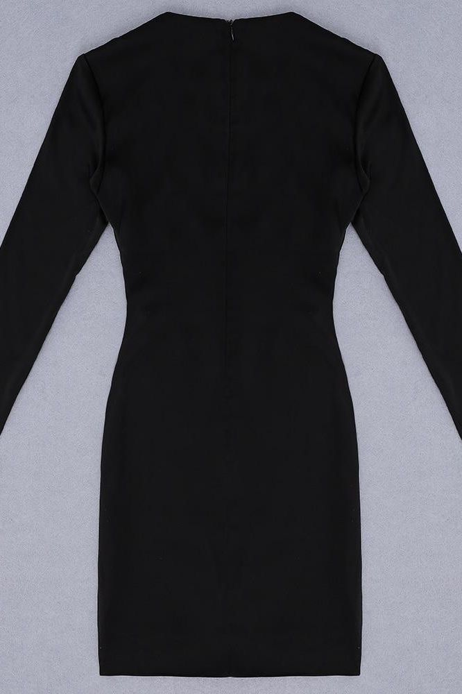 Demi Long Sleeve Bodycon Mini Dress - Classic Black