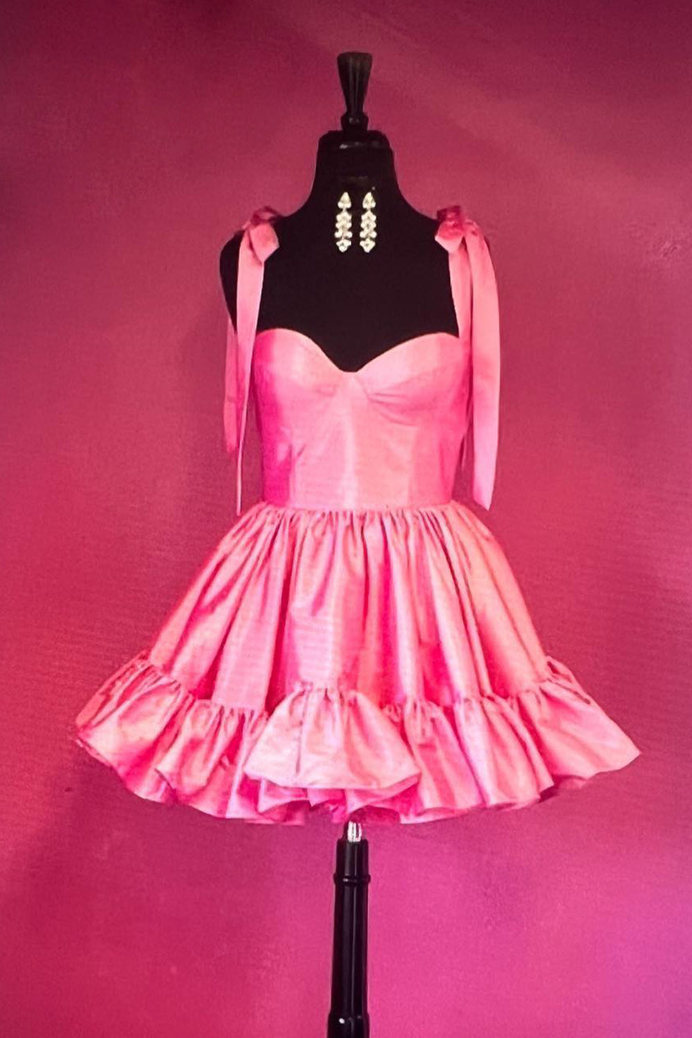 Simple Pink Homecoming Dress Corset A-Line Ruched Short Prom Dress