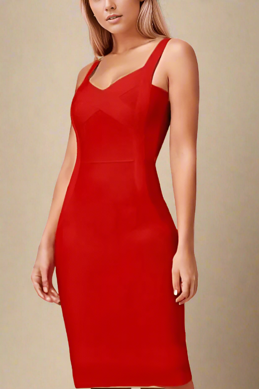 Freya Bandage Dress - Lipstick Red