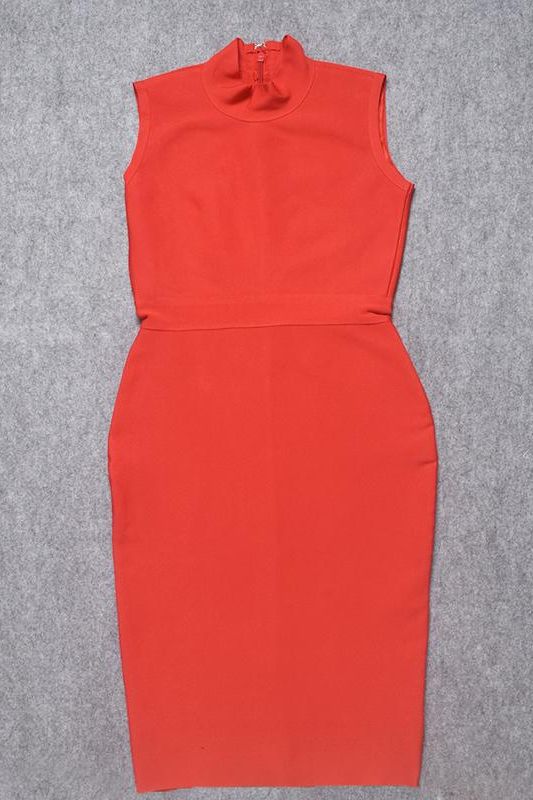 Grace Bandage Midi Dress - Lipstick Red