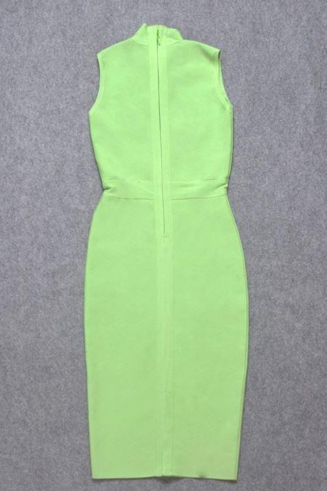 Grace Bandage Midi Dress - Neon Green