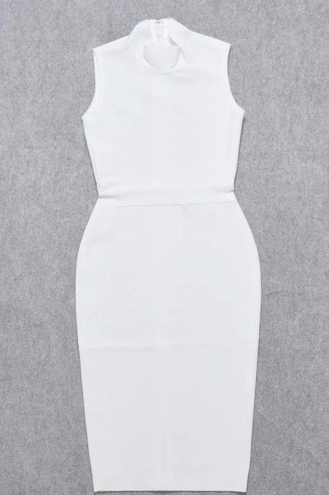 Grace Bandage Midi Dress - Pearl White