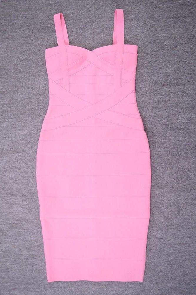 Heidi Bandage Midi Dress - Dusty Pink