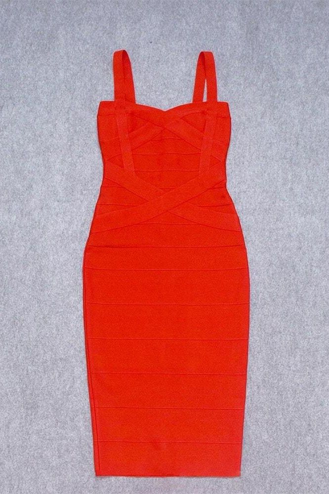 Heidi Bandage Midi Dress - Lipstick Red