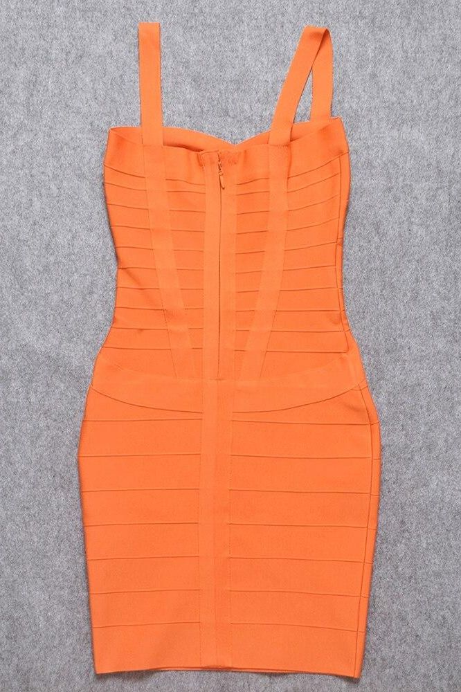 Heidi Bandage Mini Dress - Apricot Orange