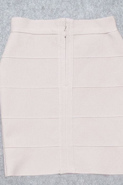 High Waist Bandage Striped Mini Skirt - Cream