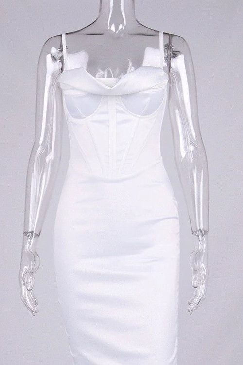 Indi Bodycon Dress - Pearl White