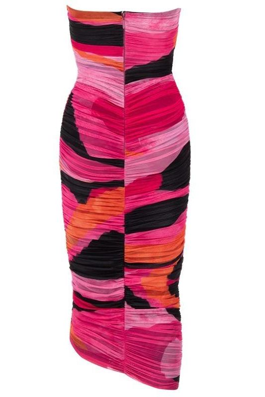 Isla Bodycon Wrap Midi Dress - Hot Pink