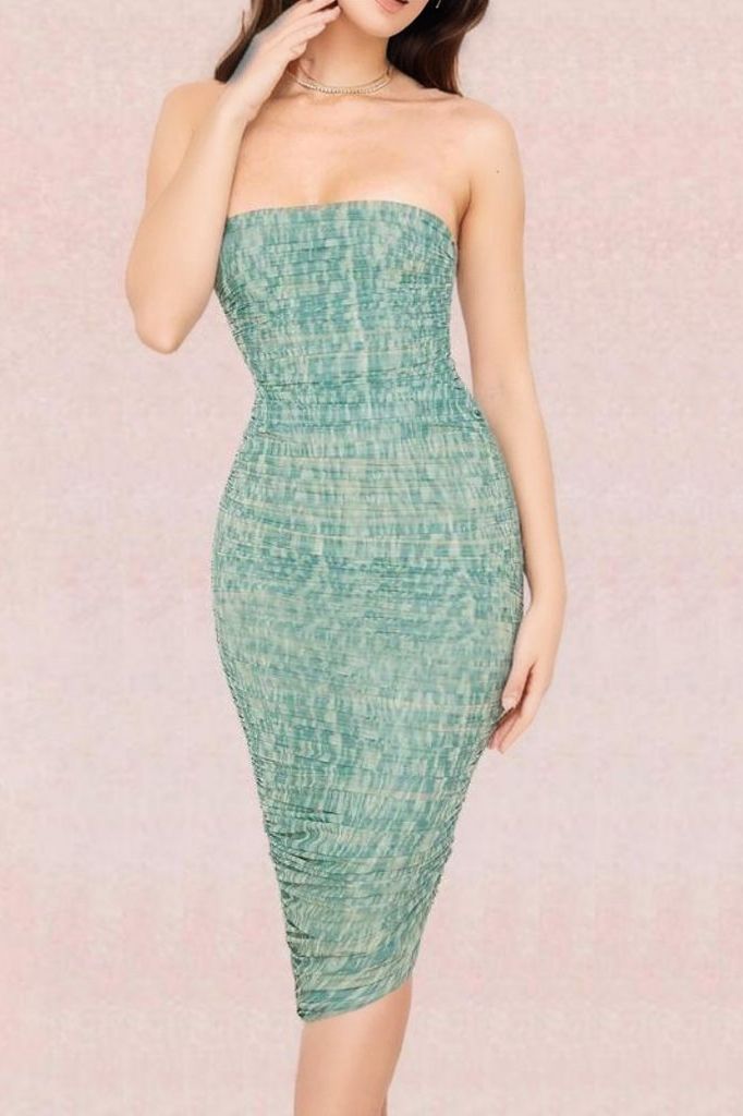 Isla Bodycon Wrap Midi Dress - Mint Green