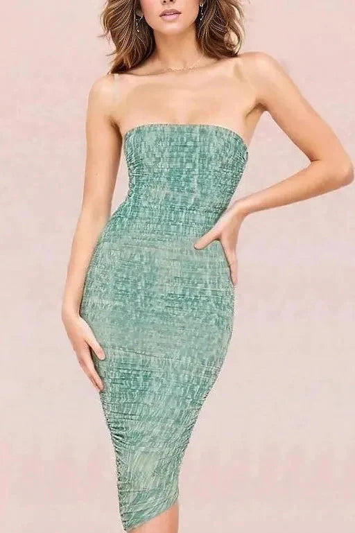 Isla Bodycon Wrap Midi Dress - Mint Green