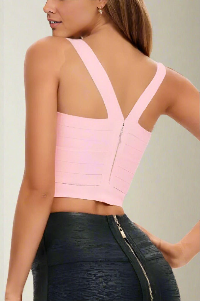 Jay Bandage Crop Top - Dusty Pink