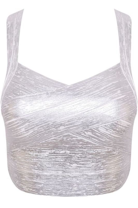 Jay Bandage Crop Top - Silver