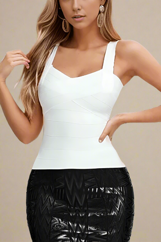 Jay Bandage Top - Pearl White