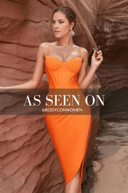 Jeni Bandage Dress - Apricot Orange