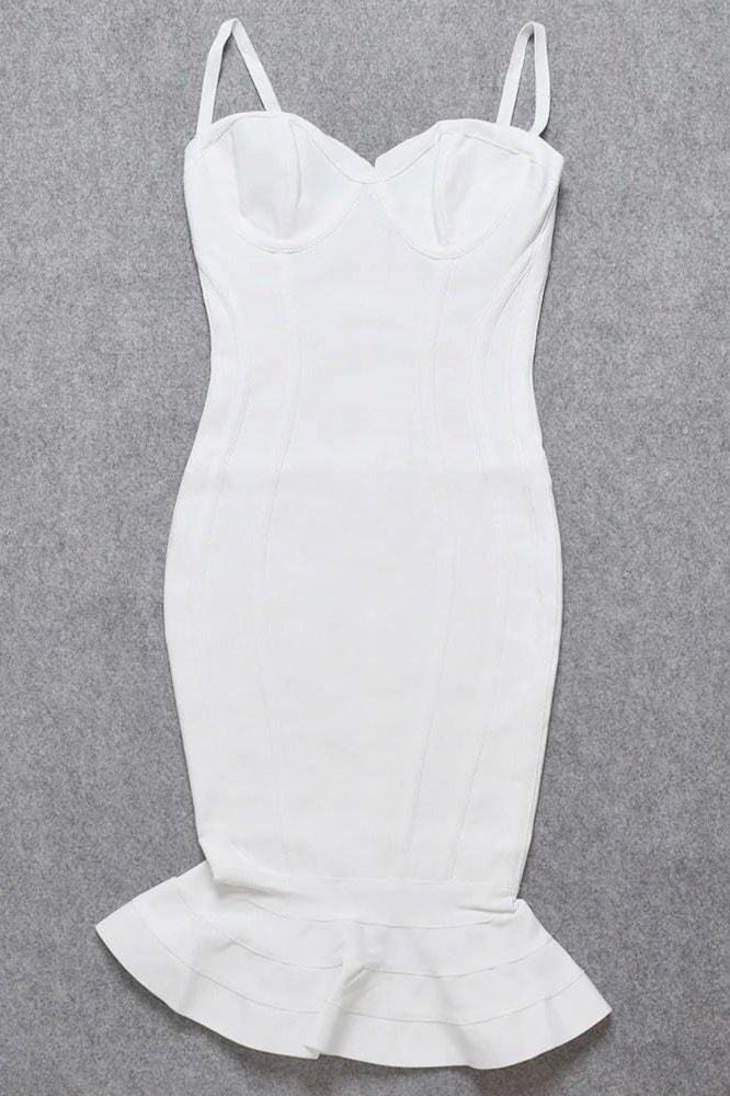 Joy Bandage Midi Dress - Pearl White