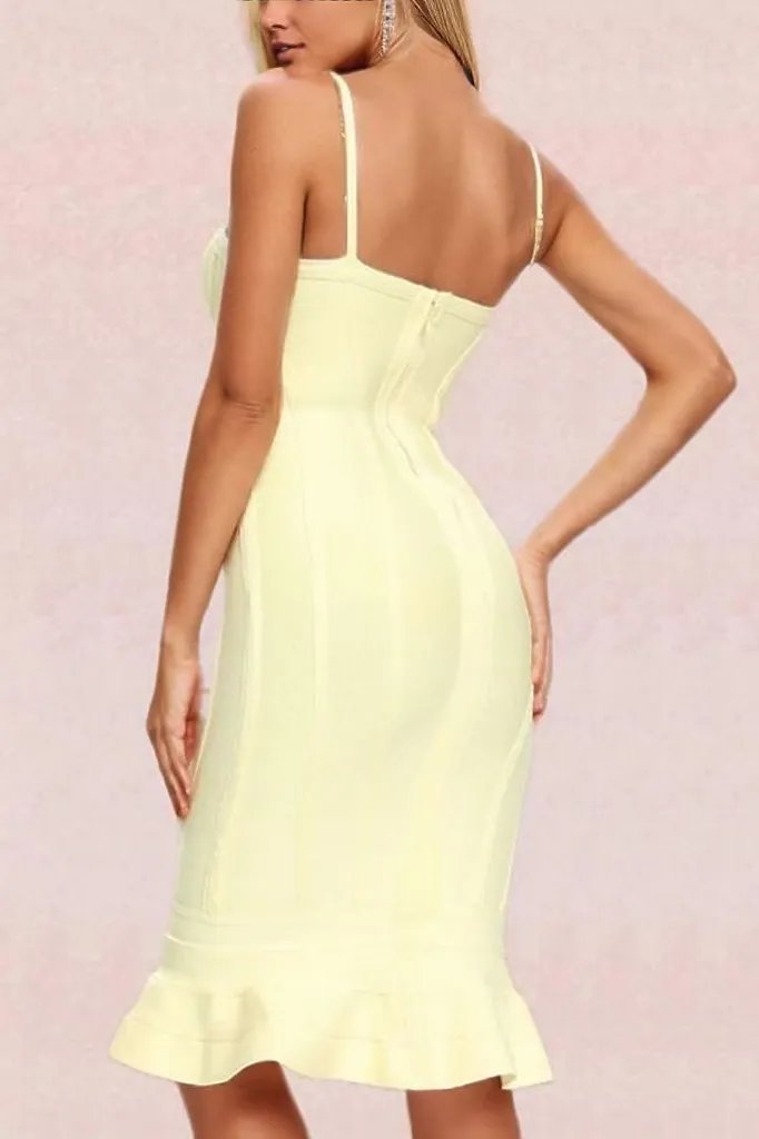 Joy Bandage Midi Dress - Sun Yellow