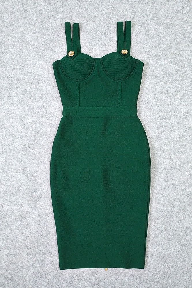 Kate Bandage Dress - Emerald Green