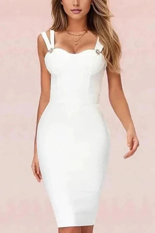 Kate Bandage Dress - Pearl White