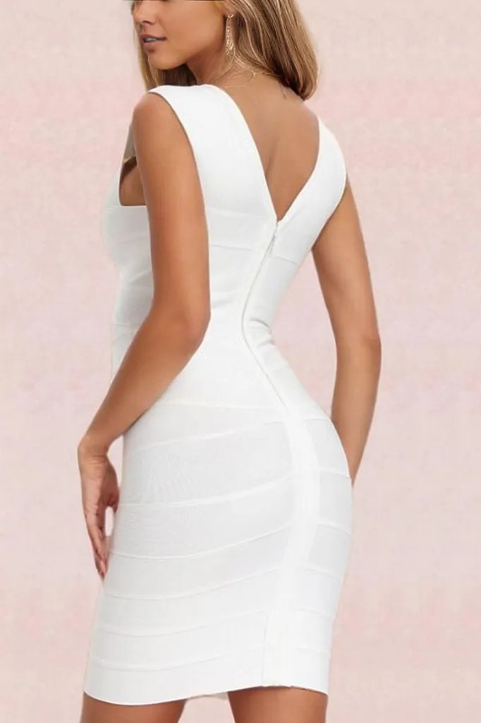 Kia Bandage Dress - Pearl White