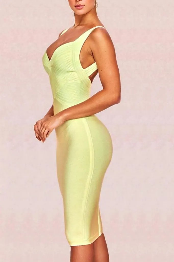 Kyla Bandage Dress - Sun Yellow