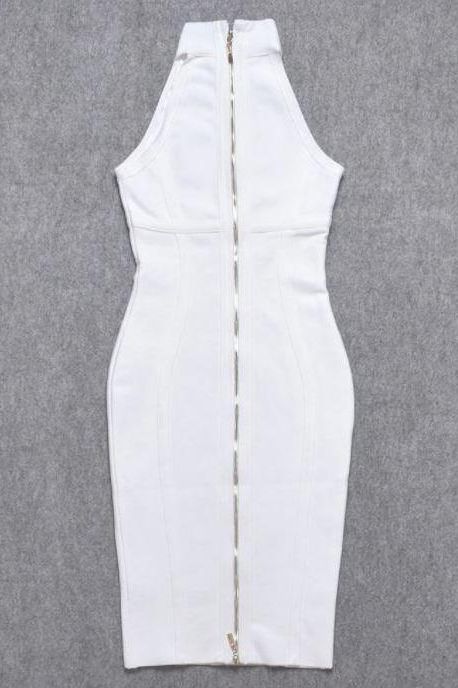 Lea Bandage Midi Dress - Pearl White