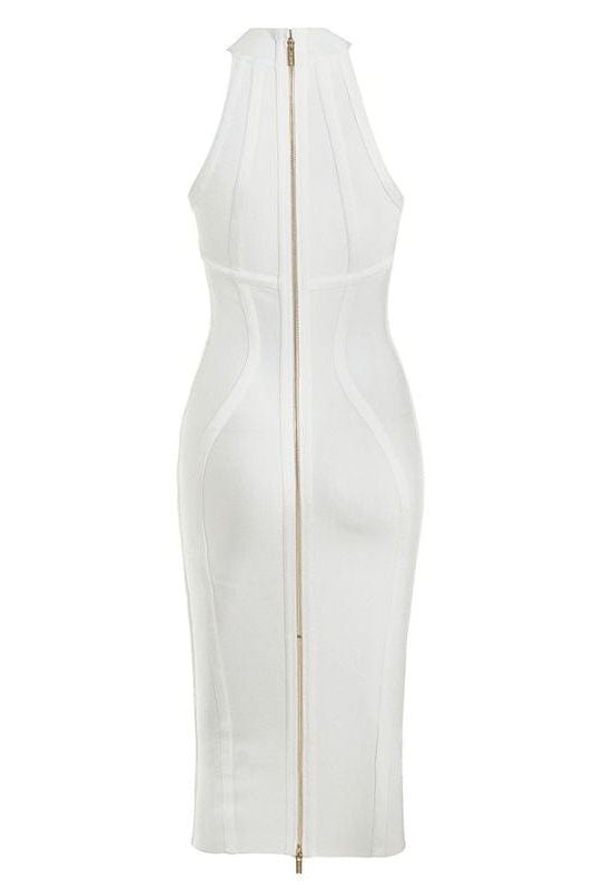 Lea Bandage Midi Dress - Pearl White