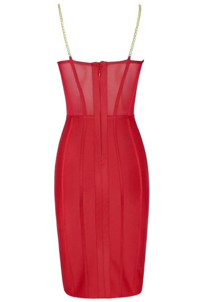 Leah Bodycon Dress - Lipstick Red