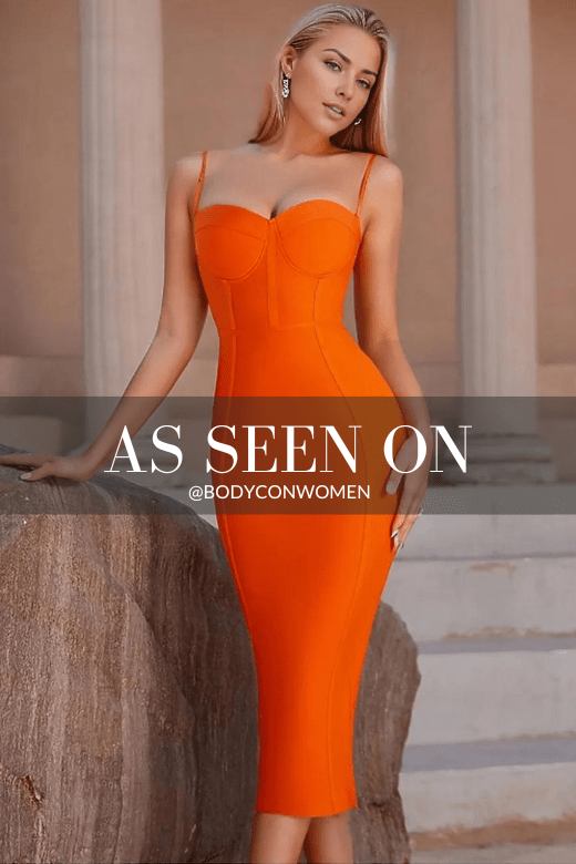 Lina Bandage Midi Dress - Apricot Orange