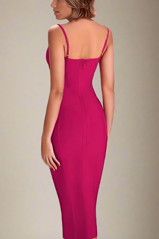 Lina Bandage Midi Dress - Magenta Pink